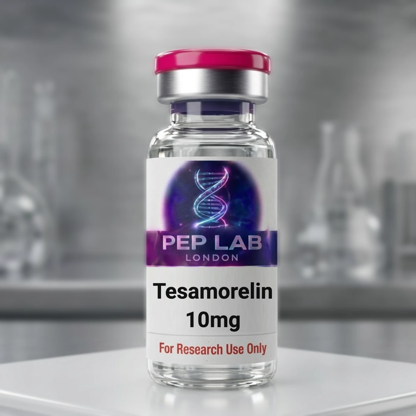 Tesamorelin 10mg research vial, Pep Lab London